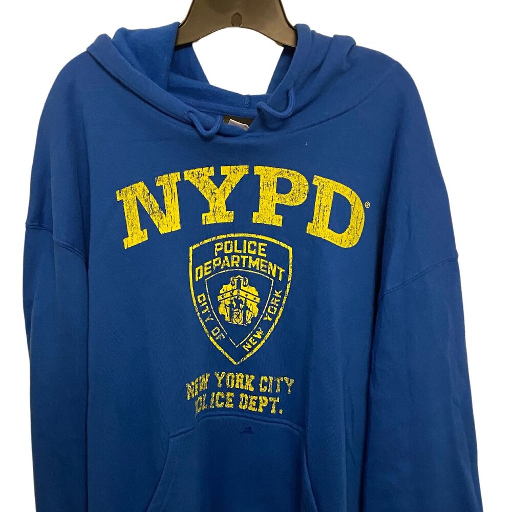 Official NYPD Police Department Hoodie XL, Blue & Yellow